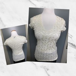 Sheer Ivory Lace Top